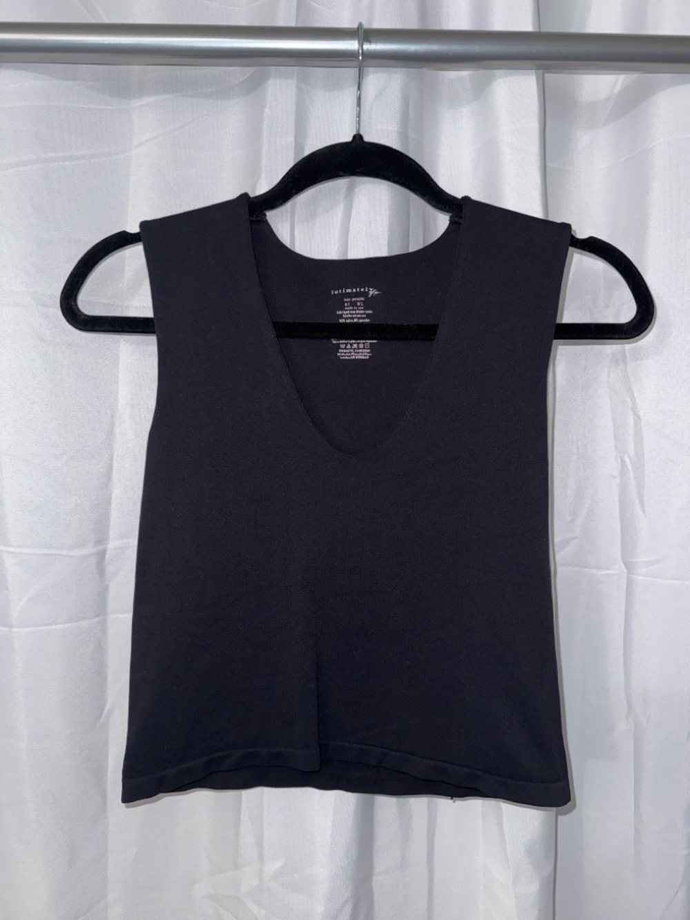 Free People Black V-Neck Cropped Tank
